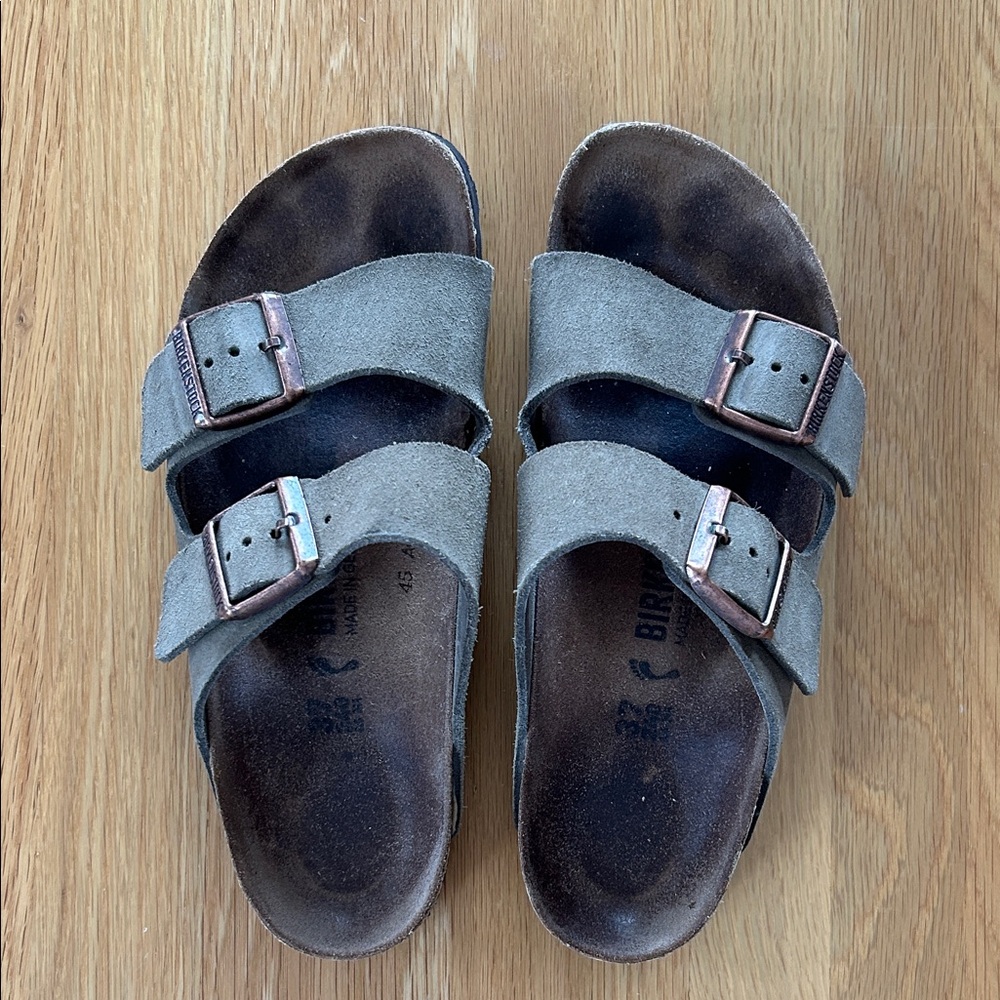 Birkenstock Arizona Taupe Suede Sandals Size 37
